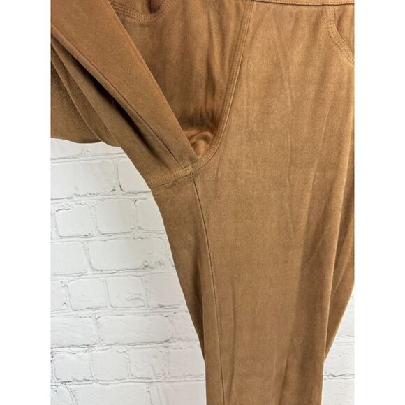 MAX STUDIO camel brown faux suede stretch leggings pants S - Picture 4 of 7
